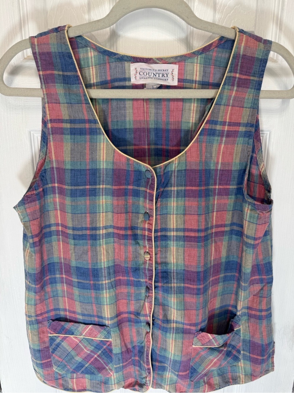 Vintage 90’s Victoria’s Secret milkmaid Vest Top Women’s M Cotton Cottagecore - Picture 3 of 13
